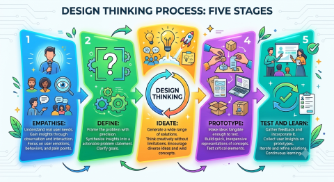 Five stages of Design Thinking