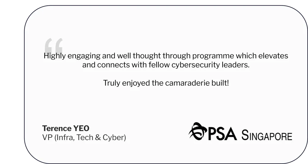 PSA Terence Yeo Testimonial