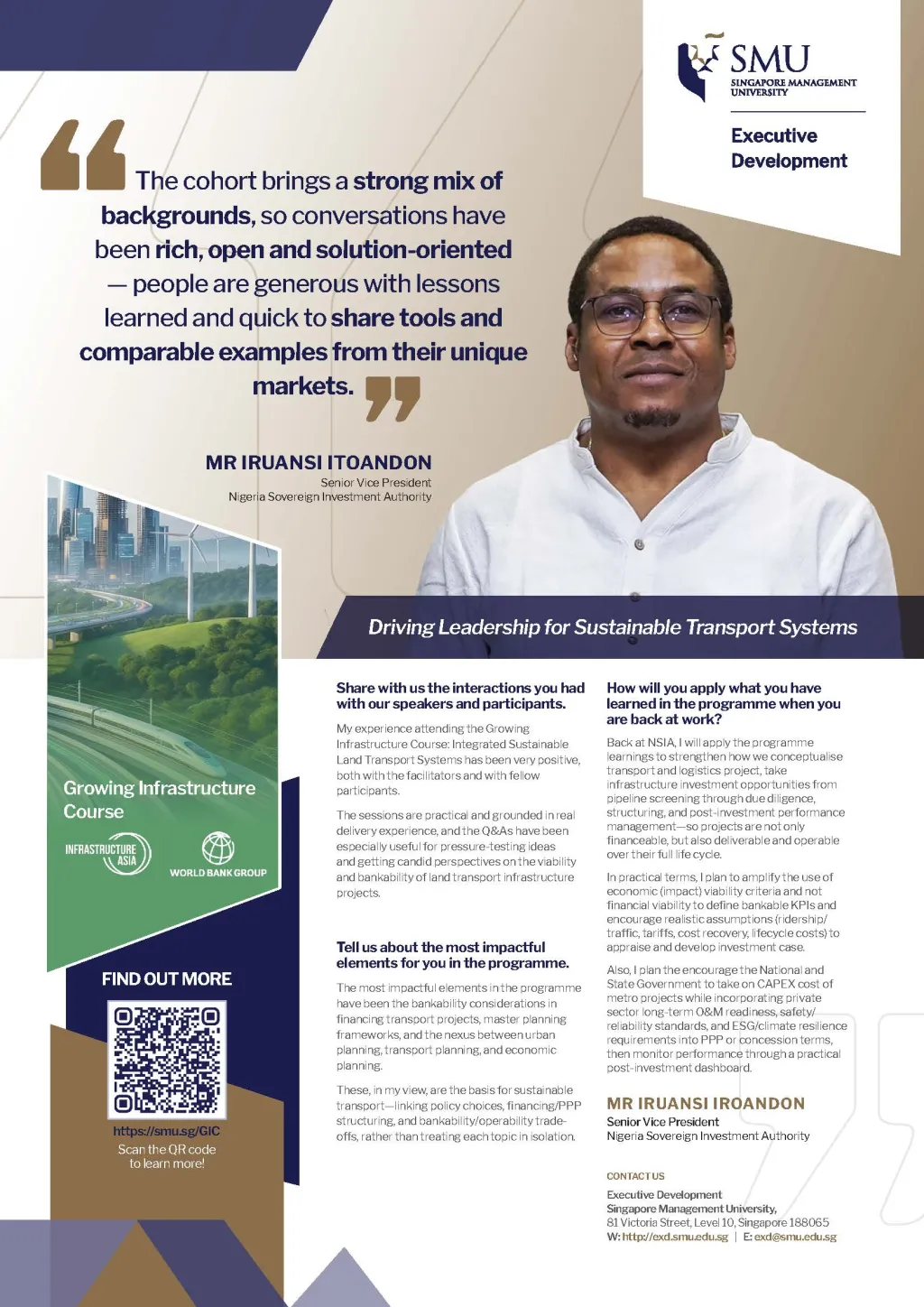 Growing Infrastructure Course | Sustainable Transport Testimonial with Iruansi Itoandon